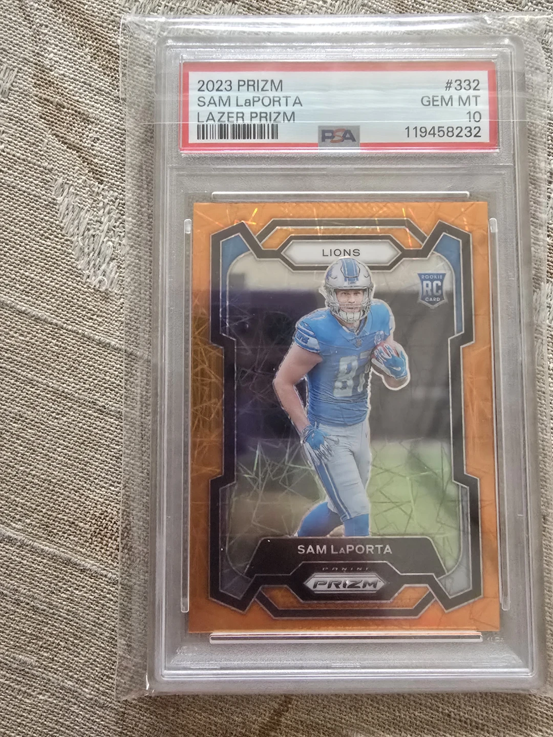 2023 Prizm Sam LaPorta Lazer Prizm #332 Card