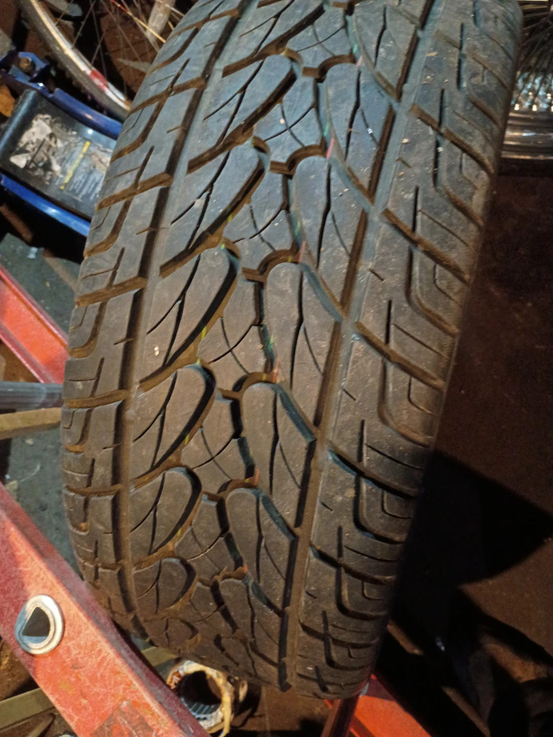 Set of 4 Chrome Wire Wheels with Tires - photo 3