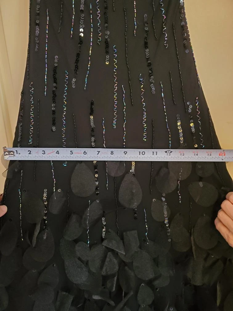 BA Nites Beaded & Sequined Black Dress Size 8 - photo 4