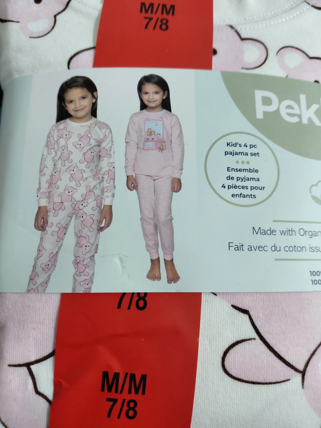 Pekkid's Kid's 4-Piece Pajama Set Size M/M 7/8