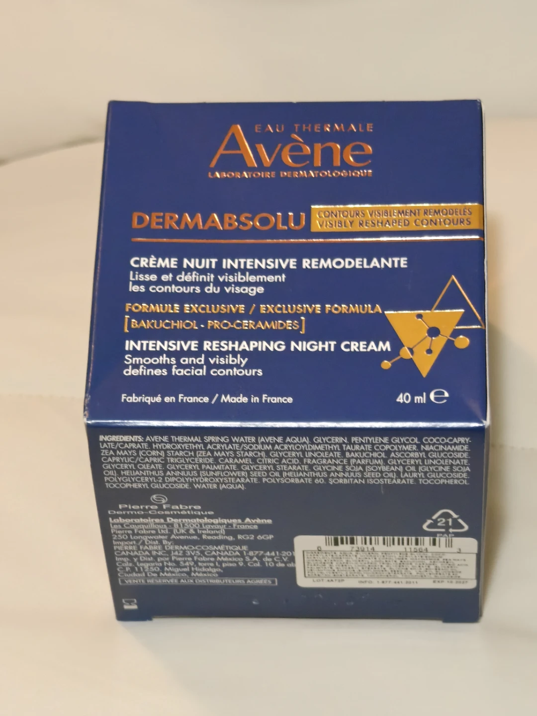 Avène Intersive Reshaping Night Cream 40mL