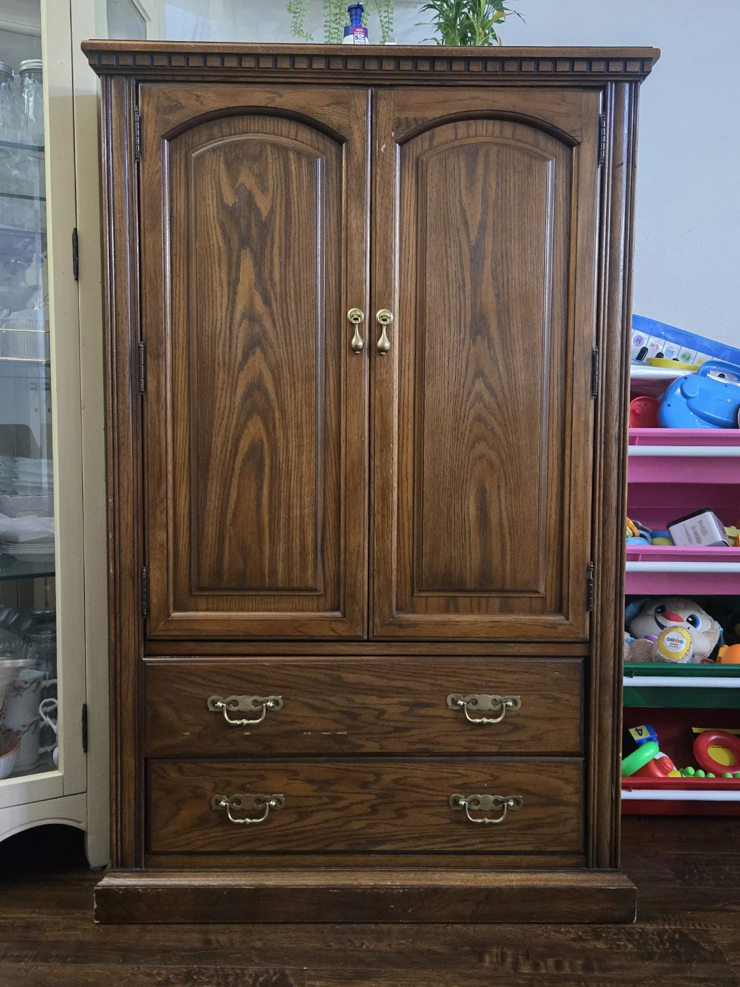 Wooden Wardrobe Armoire with Drawers