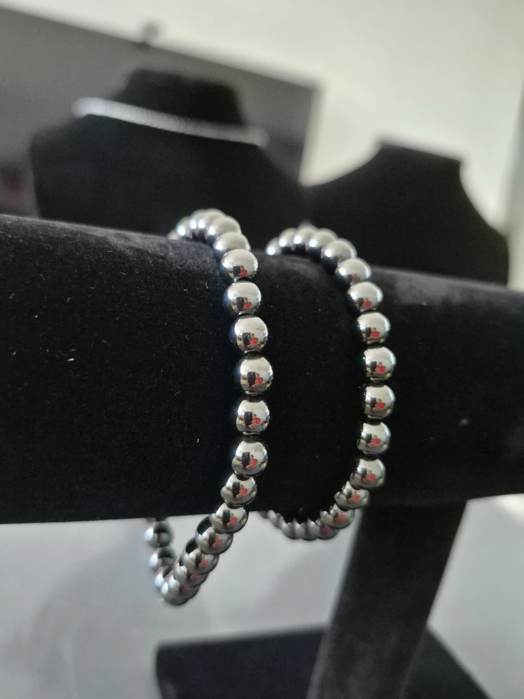 Hematite Beaded Stretch Bracelet