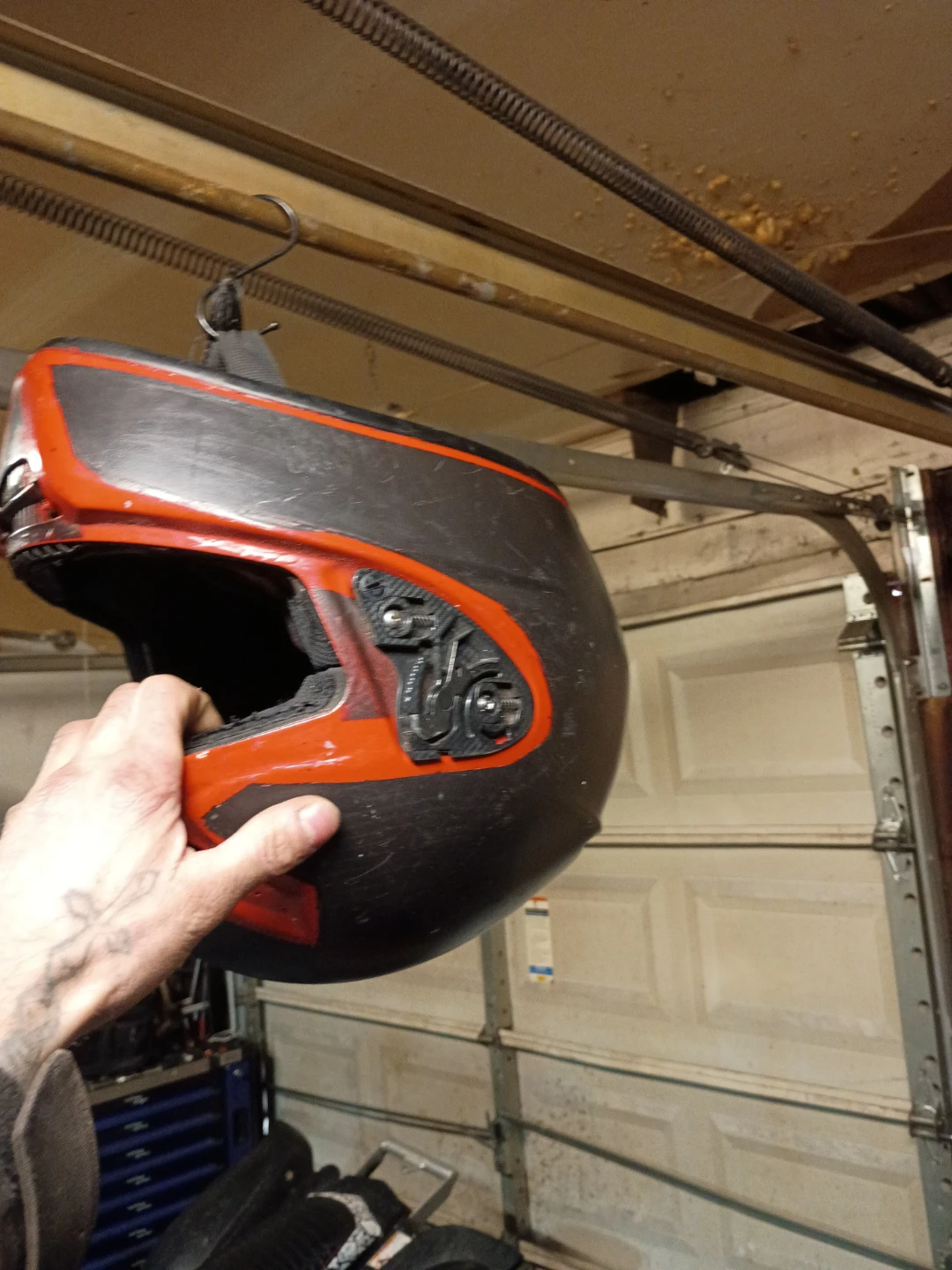 Black and Orange Motorcycle Helmet