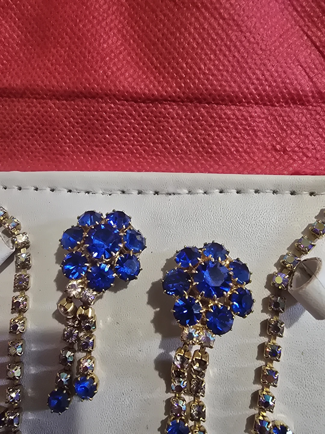 Blue Rhinestone Jewellery Set -  Earrings, Ring, Bracelet🏆 - photo 3