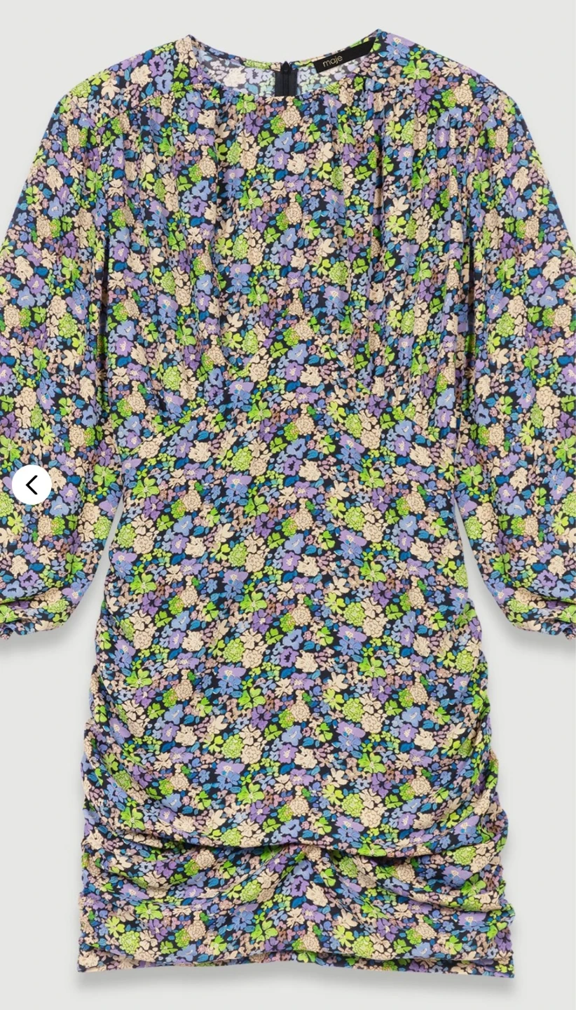 Maje Floral Print Ruched Mini Dress - photo 3