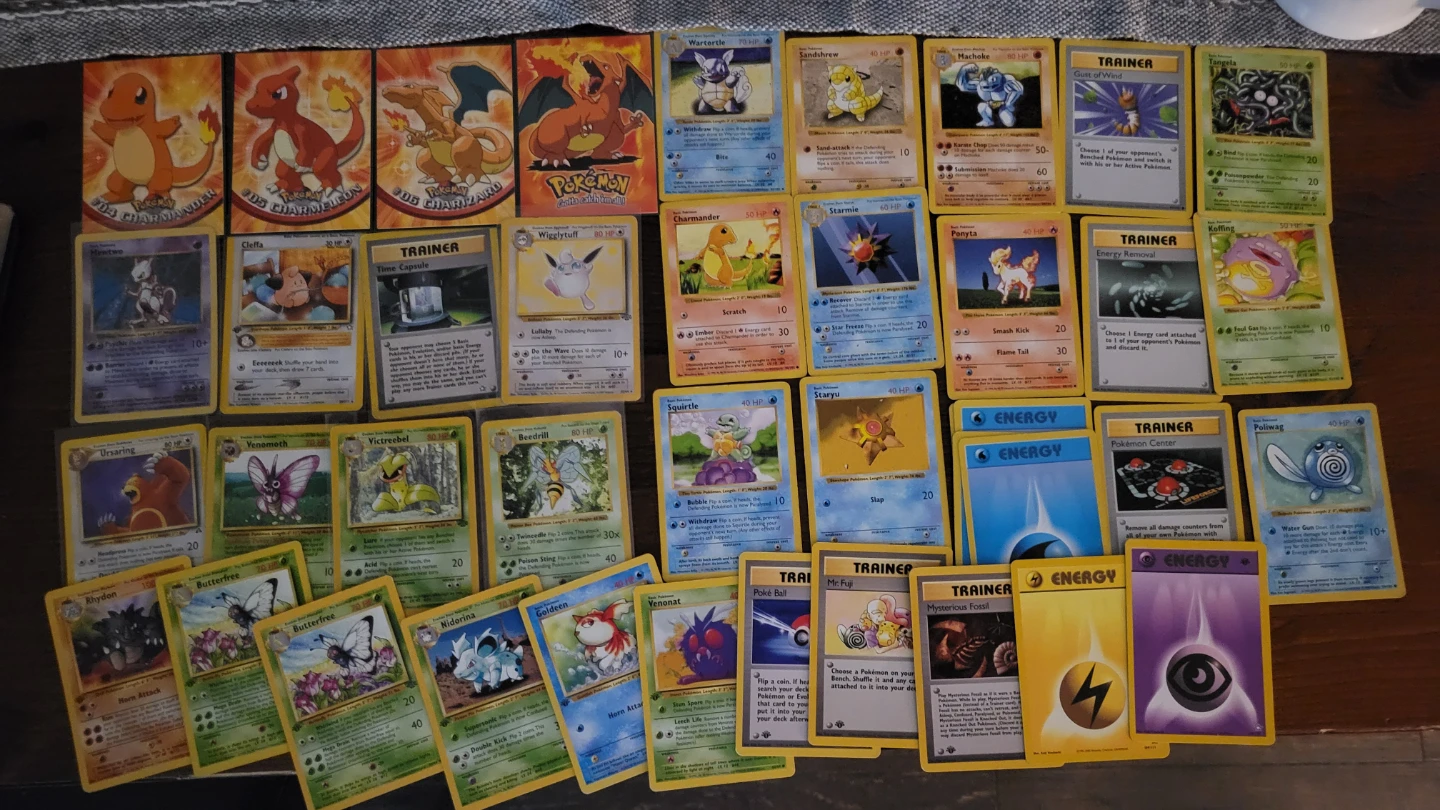 Shadowless Mewtwo and assorted Pokémon Cards