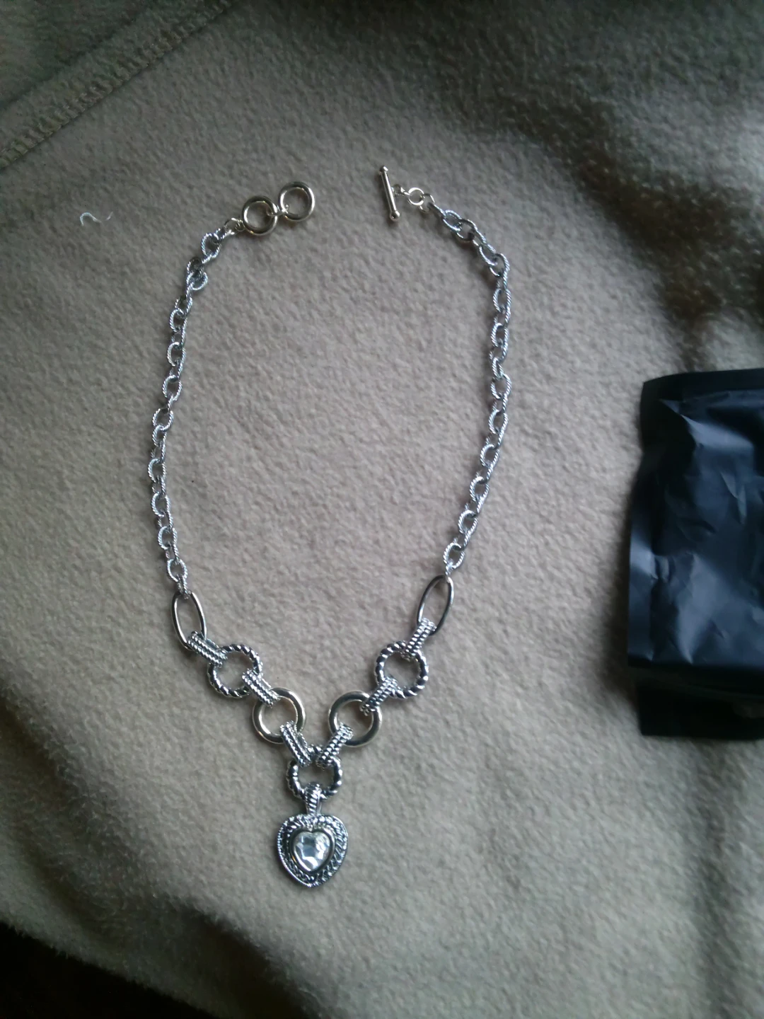 Silver-tone Heart Pendant Necklace