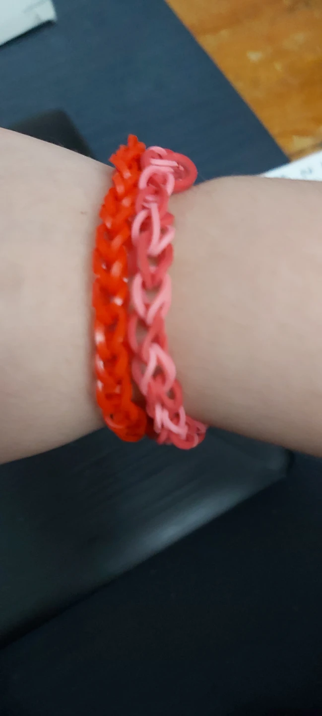 2 Loom Band Bracelets - Red & Pink - photo 2