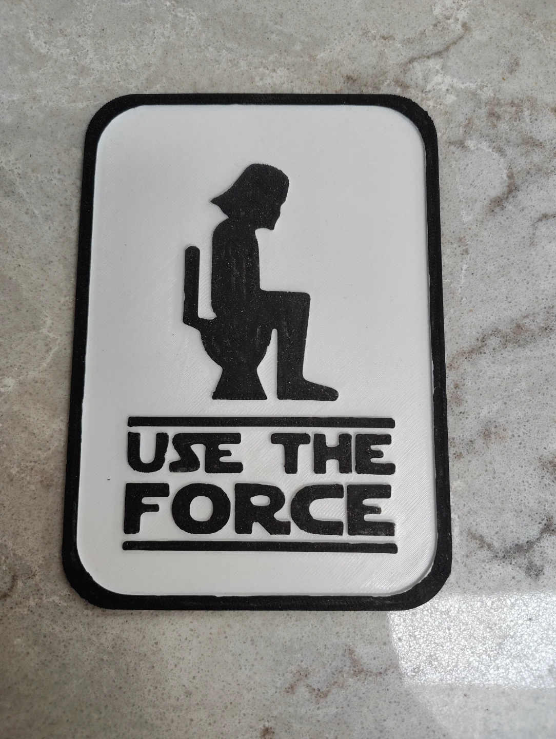 Use The Force 3D Printed Bathroom Sign