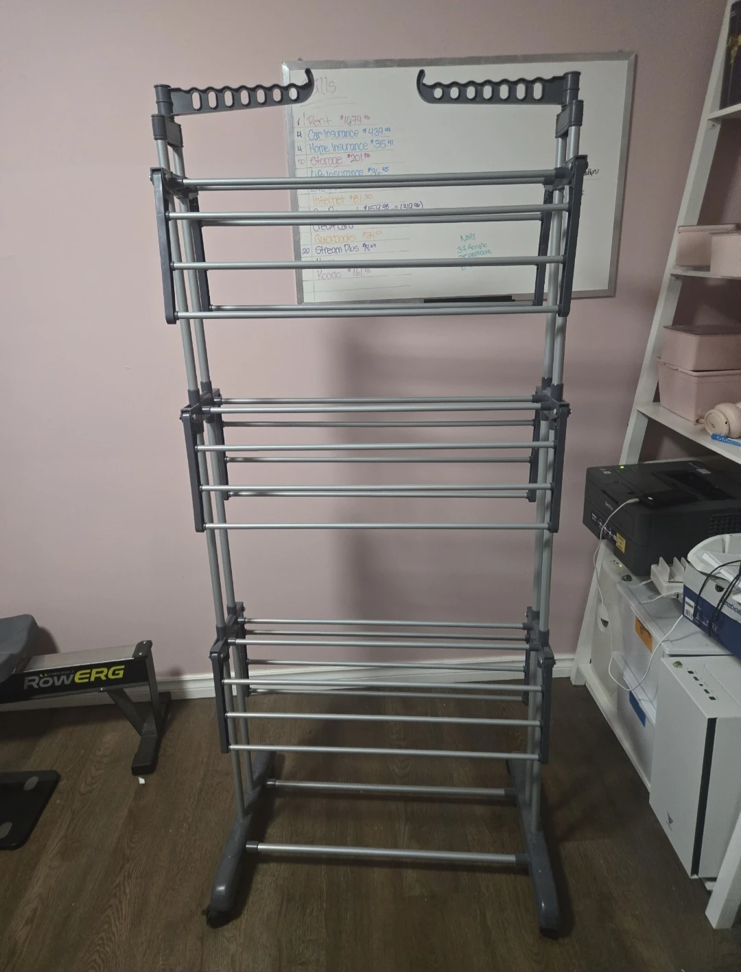 3-Tier Rolling Drying Rack with Foldable Wings - photo 3