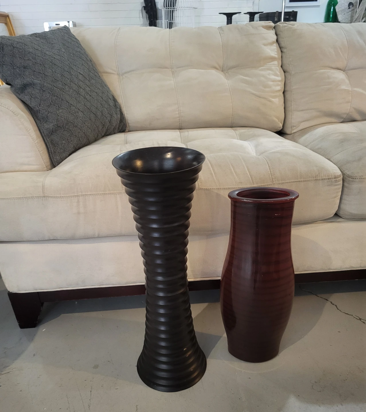 Two decorative floor vases