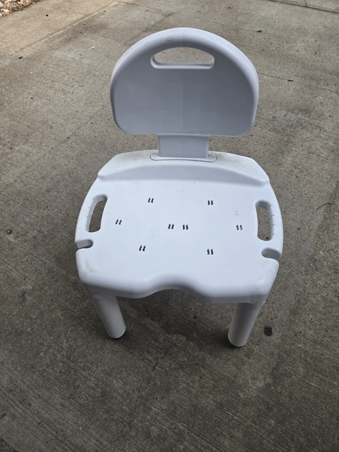 White Shower Chair with Back