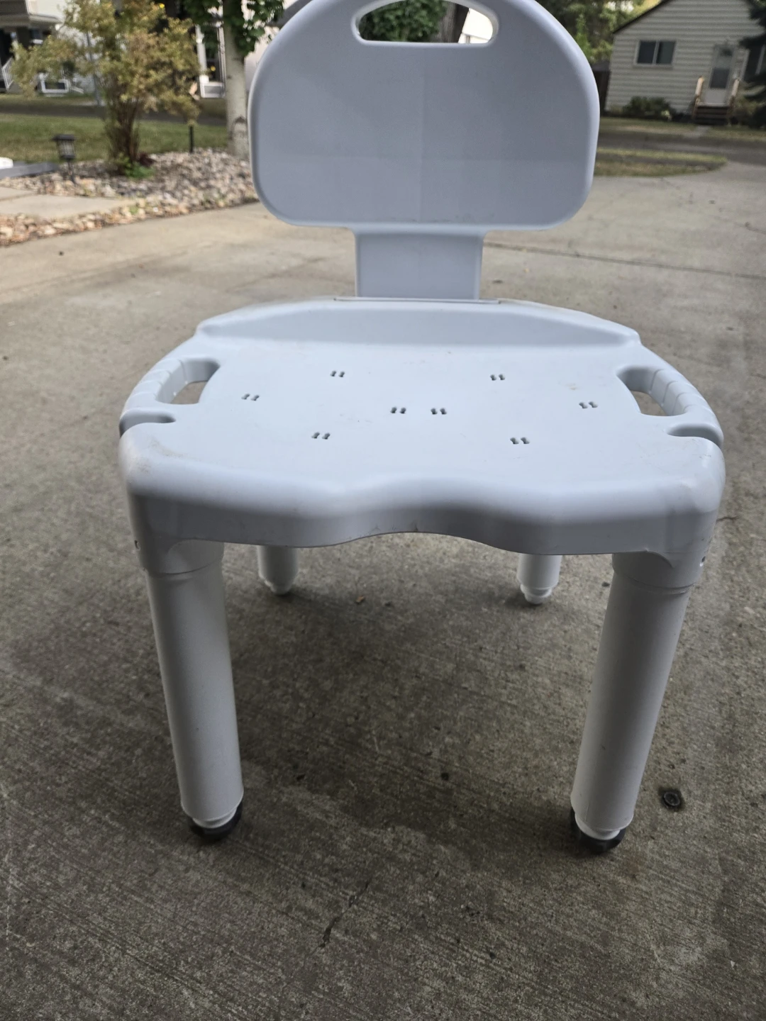 White Shower Chair with Back - photo 2