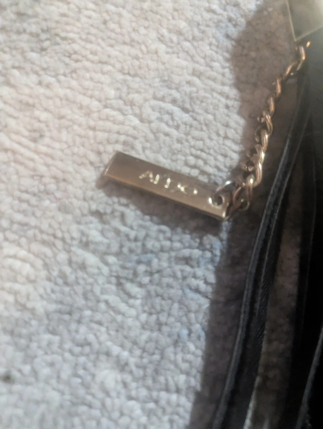 ALDO Black Faux Leather Tassel Bag Charm Keychain - photo 3
