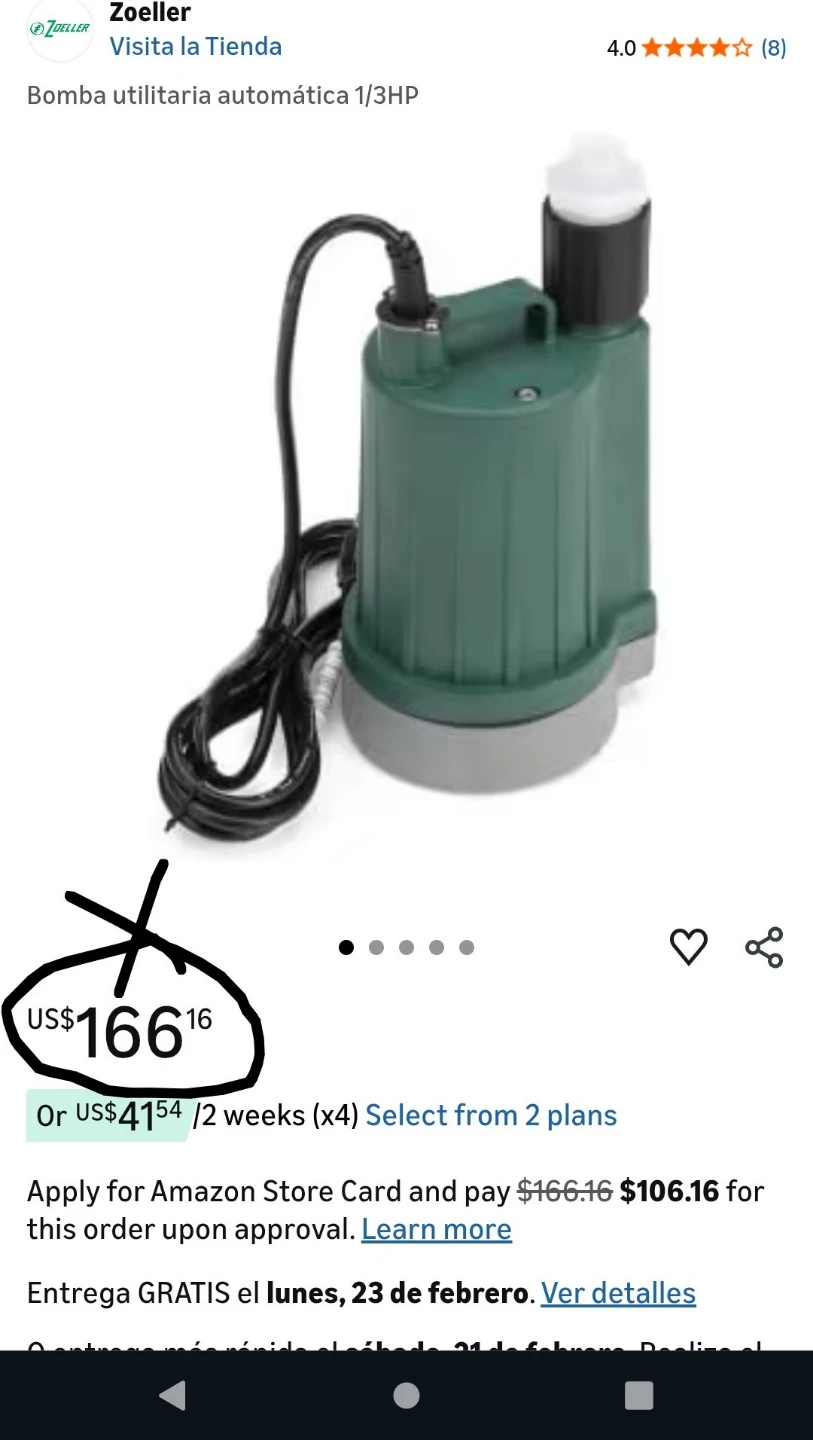 Zoeller Automatic Utility Pump 1/3HP