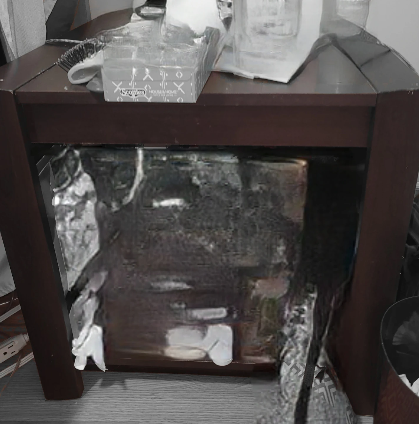 Two Dark Brown End Table