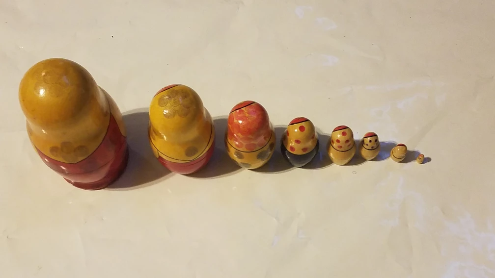 Set of 7 Hand-Painted Wooden Nesting Dolls - photo 3