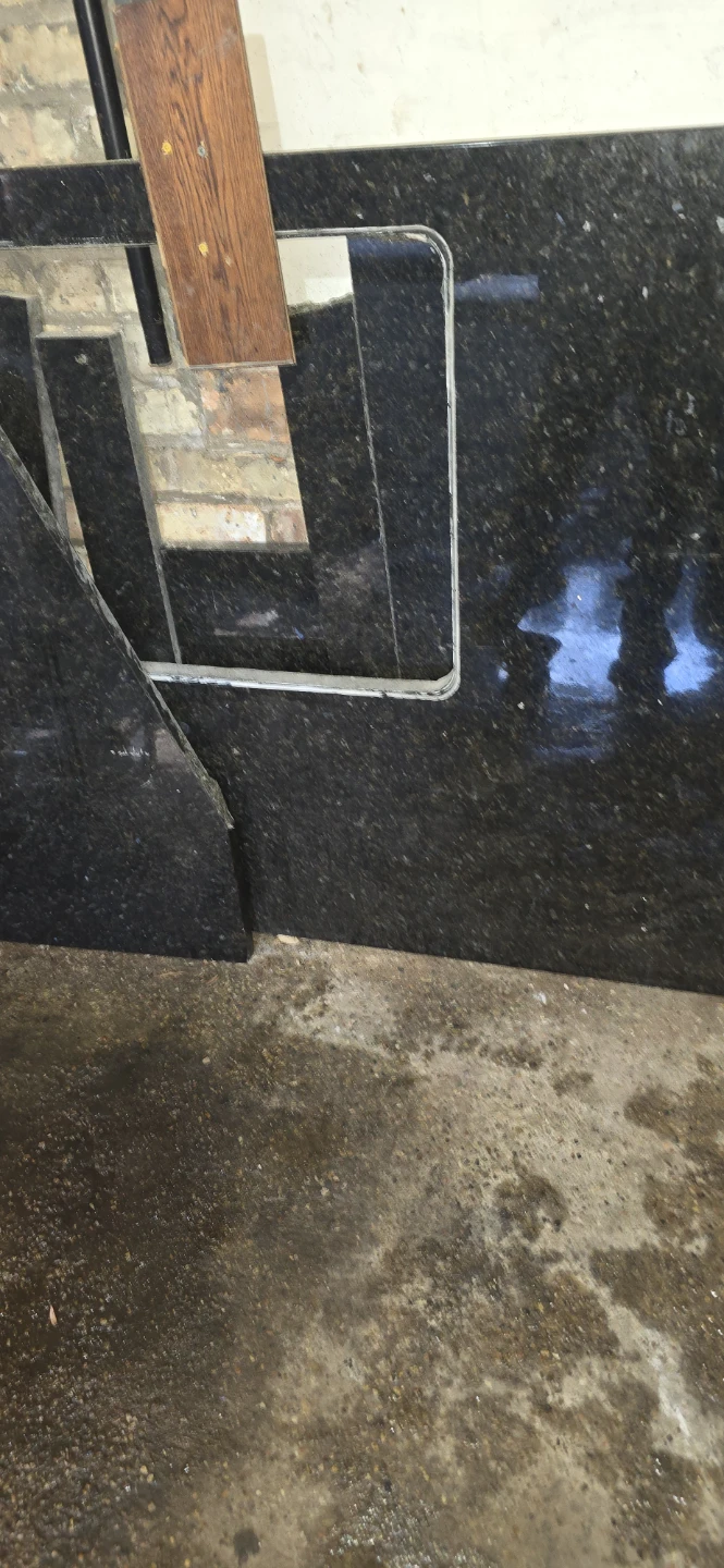 Black Granite Countertop Slab with Sink Cutout