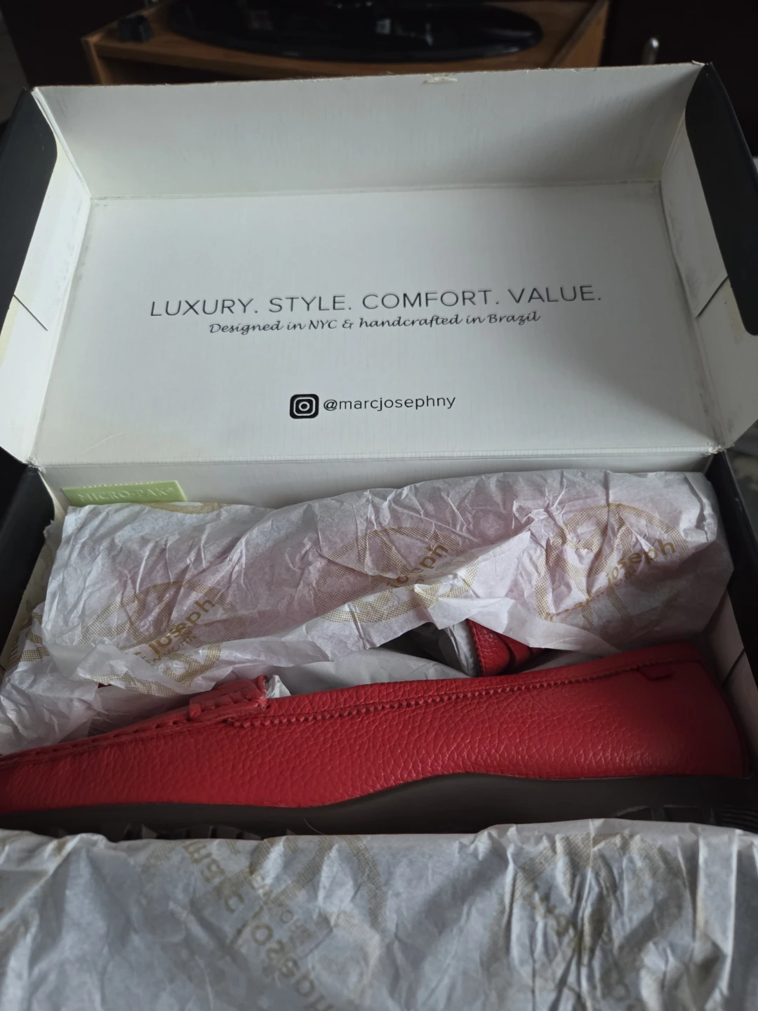 Marc Joseph New York Red Loafers Size 7