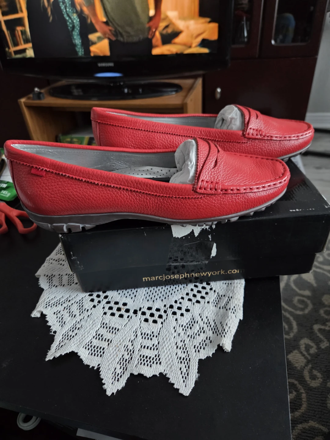 Marc Joseph New York Red Loafers Size 7 - photo 4