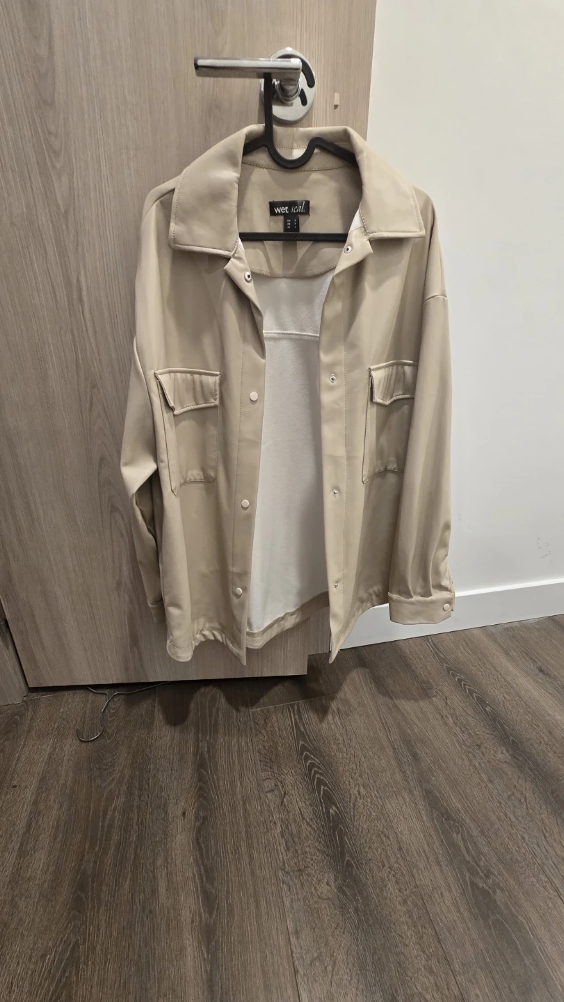 Wet Seal Faux Leather Shirt Jacket