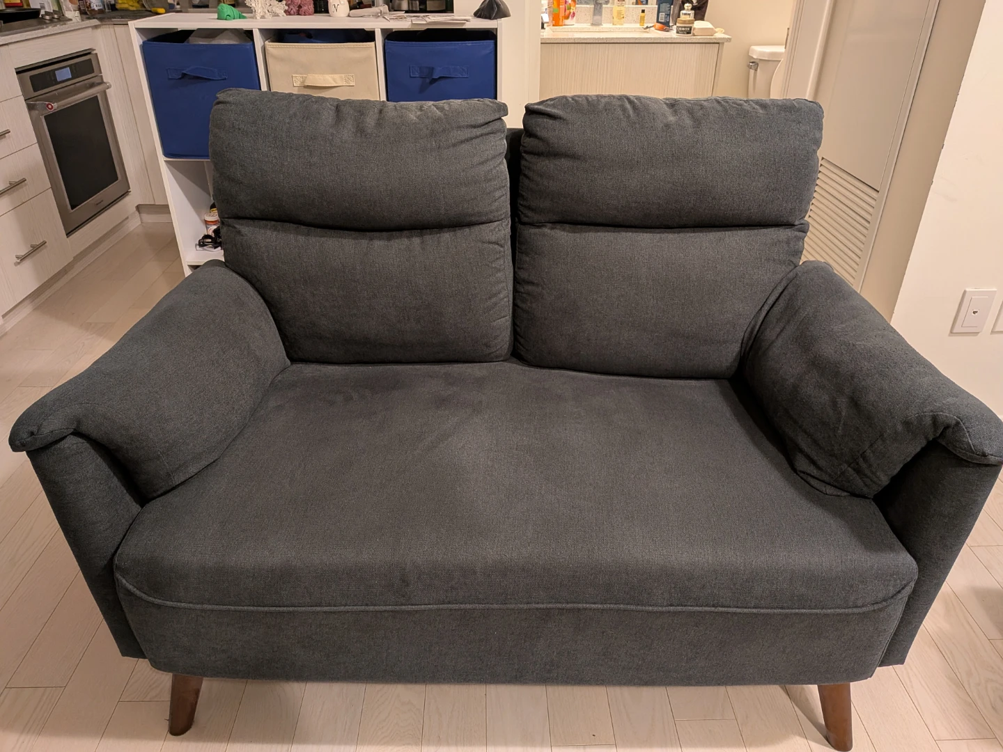 Dark Grey Loveseat Sofa