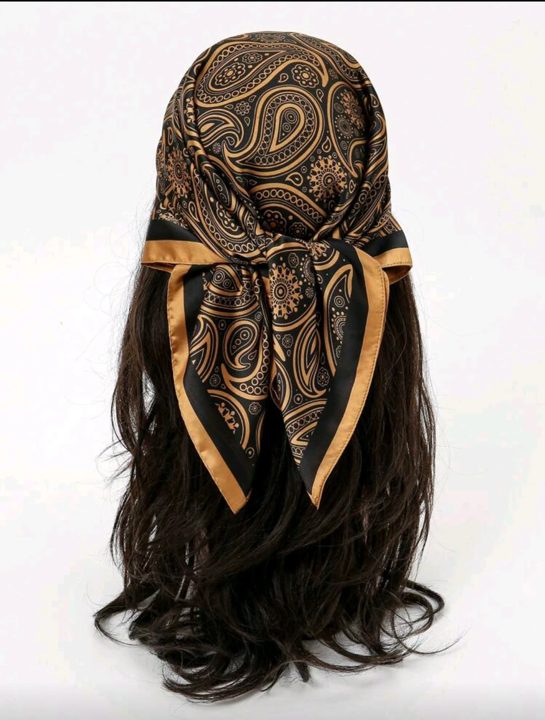 Paisley Print Scarf - Black & Gold