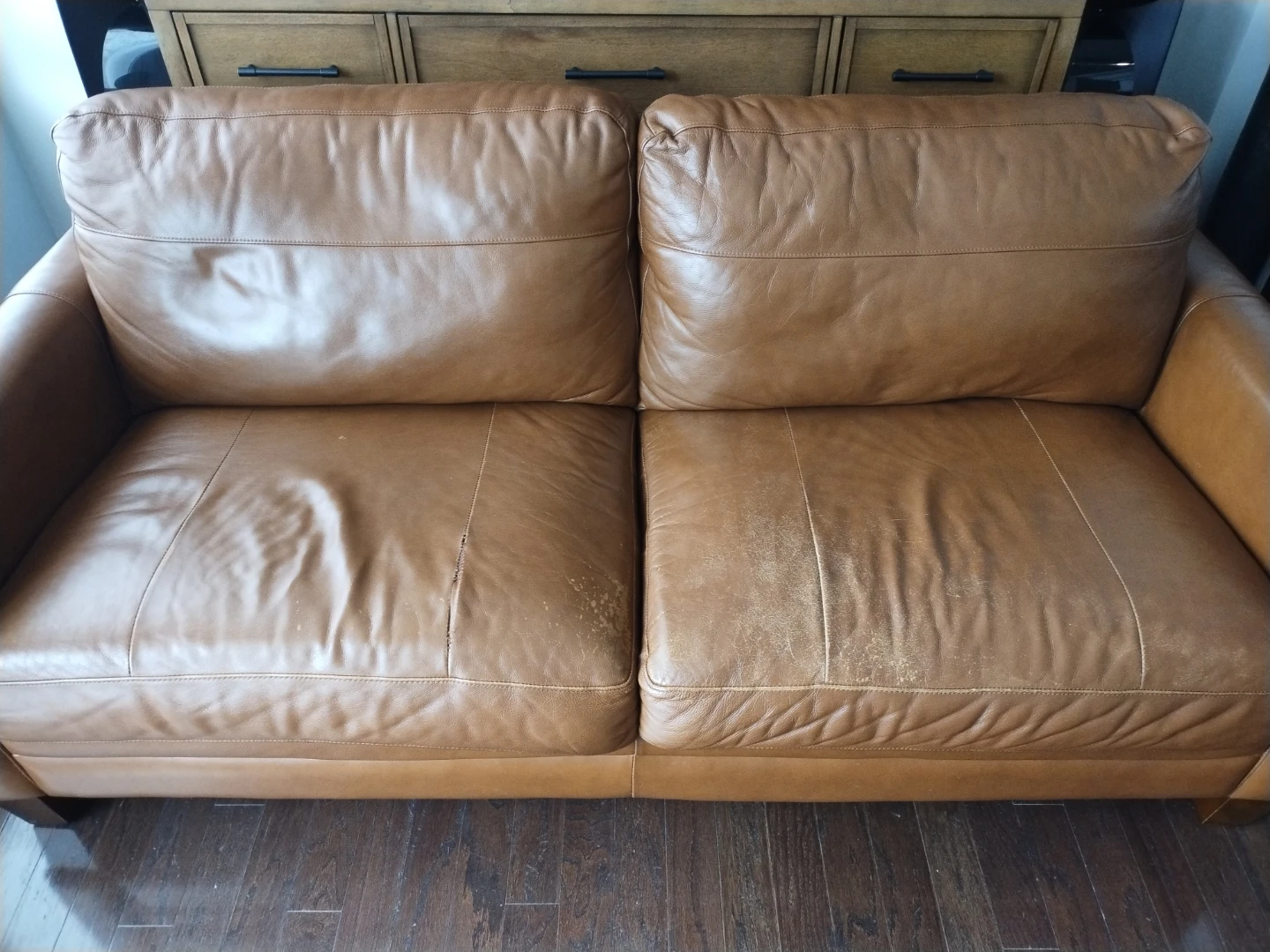 Brown Leather Sofa - photo 4