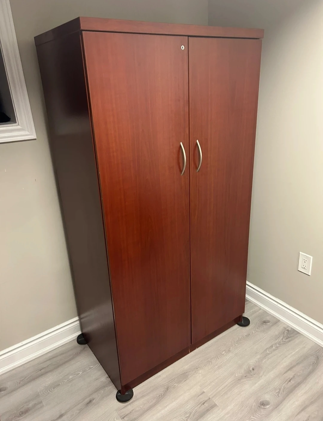 Wood Cabinet with Doors and Shelves