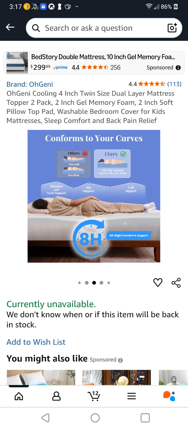 🧡BRAND NEW DUAL LAYER 4 INCH KING SIZE MATTRESS TOPPER - photo 3