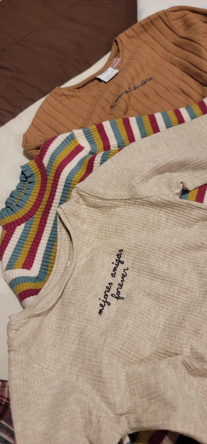 Zara Kids Ribbed Long Sleeve Tops - Size 4-5 Years - photo 2