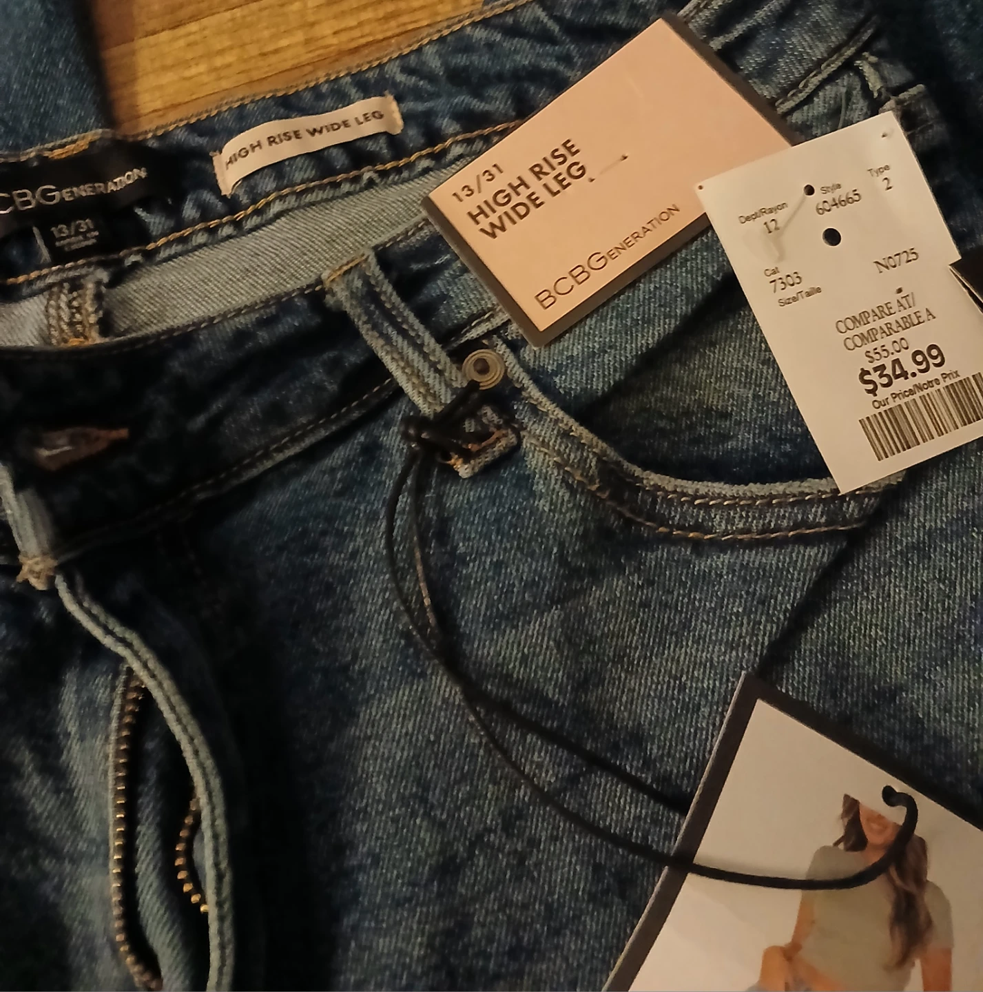 BCBGGeneration High Rise Wide Leg Jeans - Size 12 - photo 4