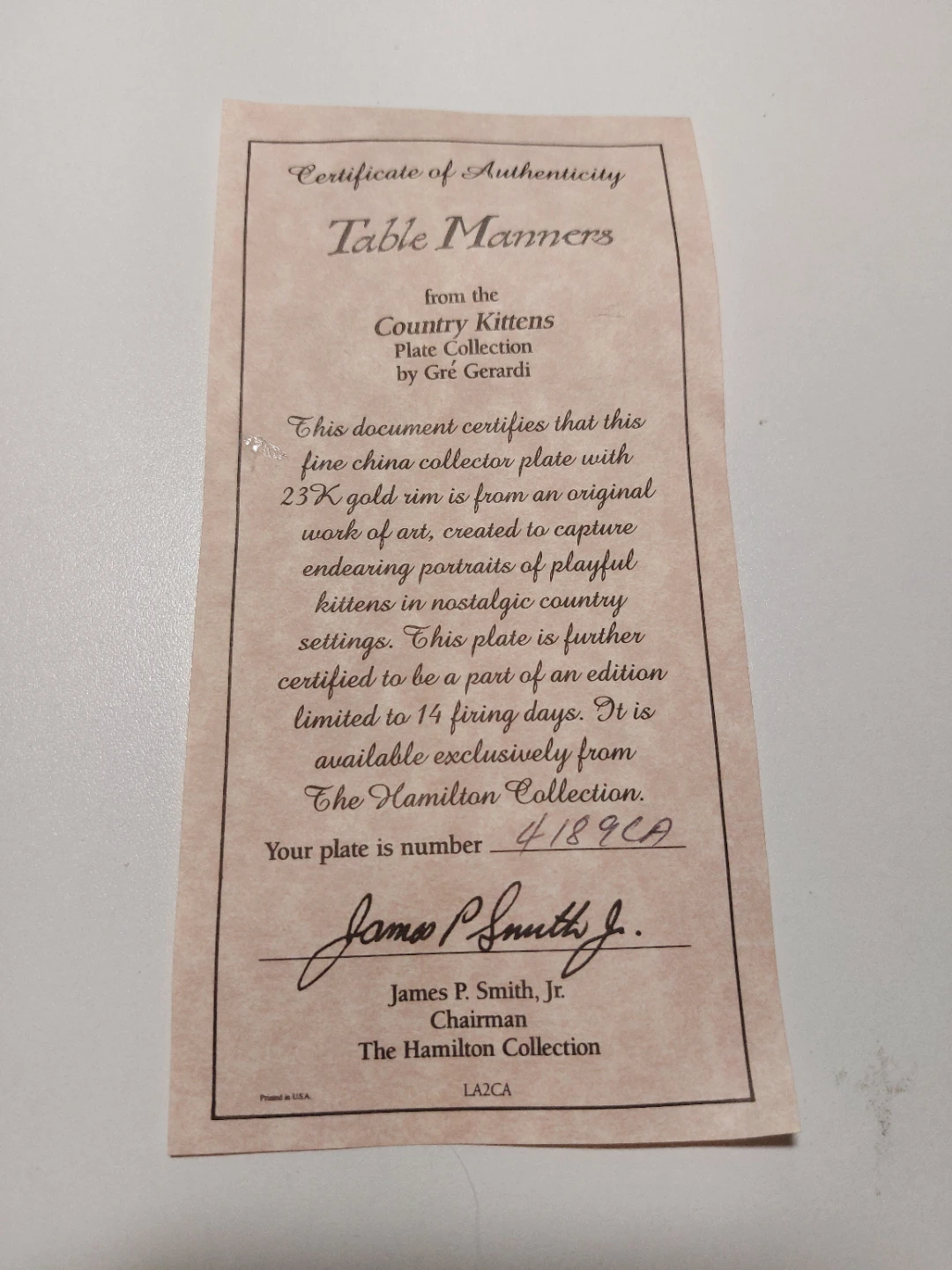 The Hamilton Collection Country Kittens Plate 'Table Manners' - photo 4