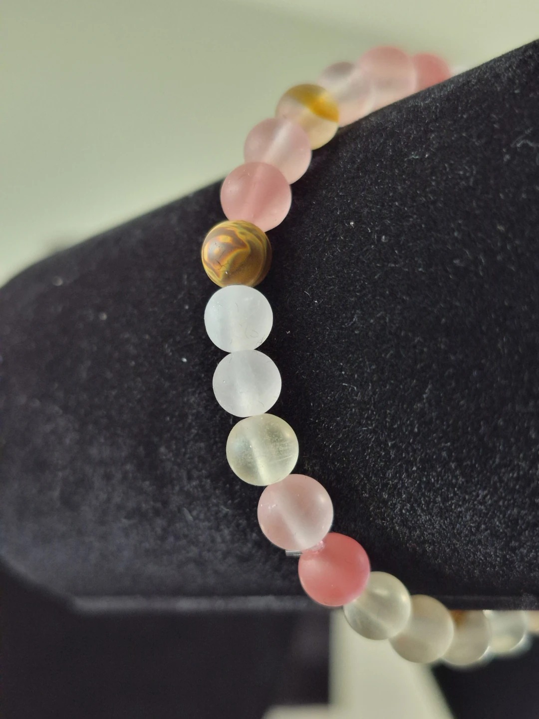 Rose Quartz and Watermelon Gemstone Bracelet - Small - photo 5