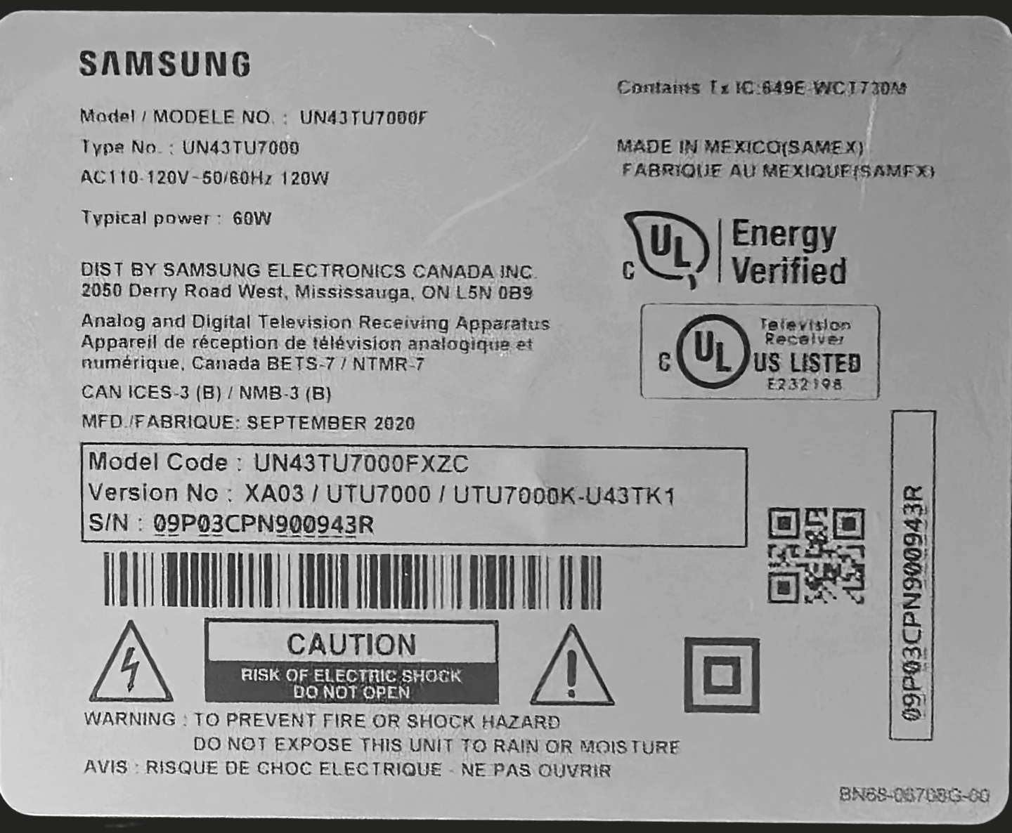 Samsung 43" 4K UHD Smart TV + Swivel Stand (UN43TU7000, 2020) - photo 5