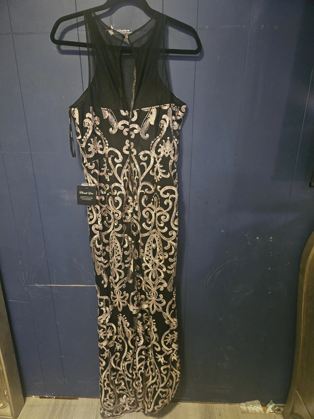 Soibleu Black & Gold Embellished Maxi Dress - photo 2