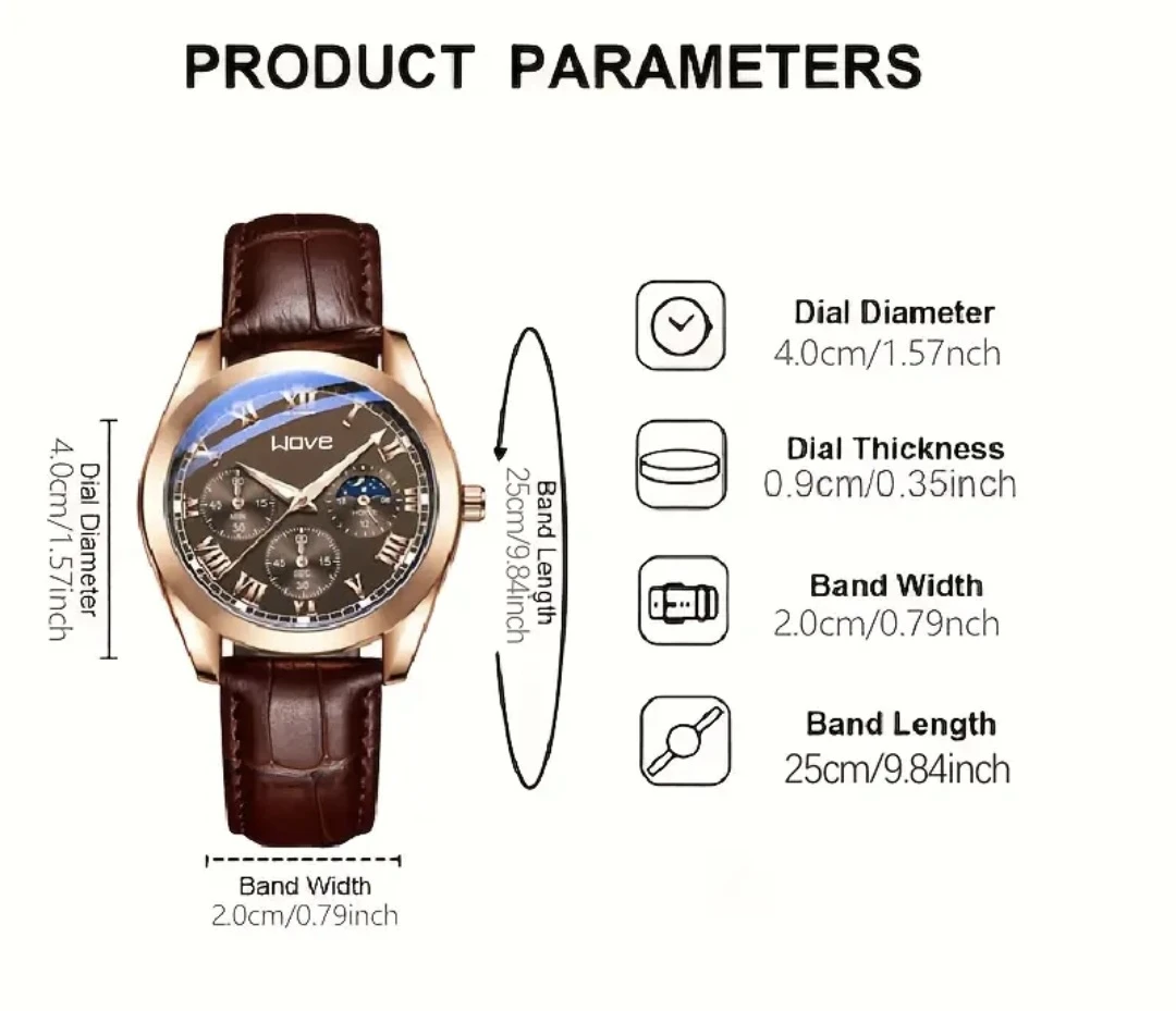 Wove Men's Chronograph Watch - Rose Gold & Brown - photo 4