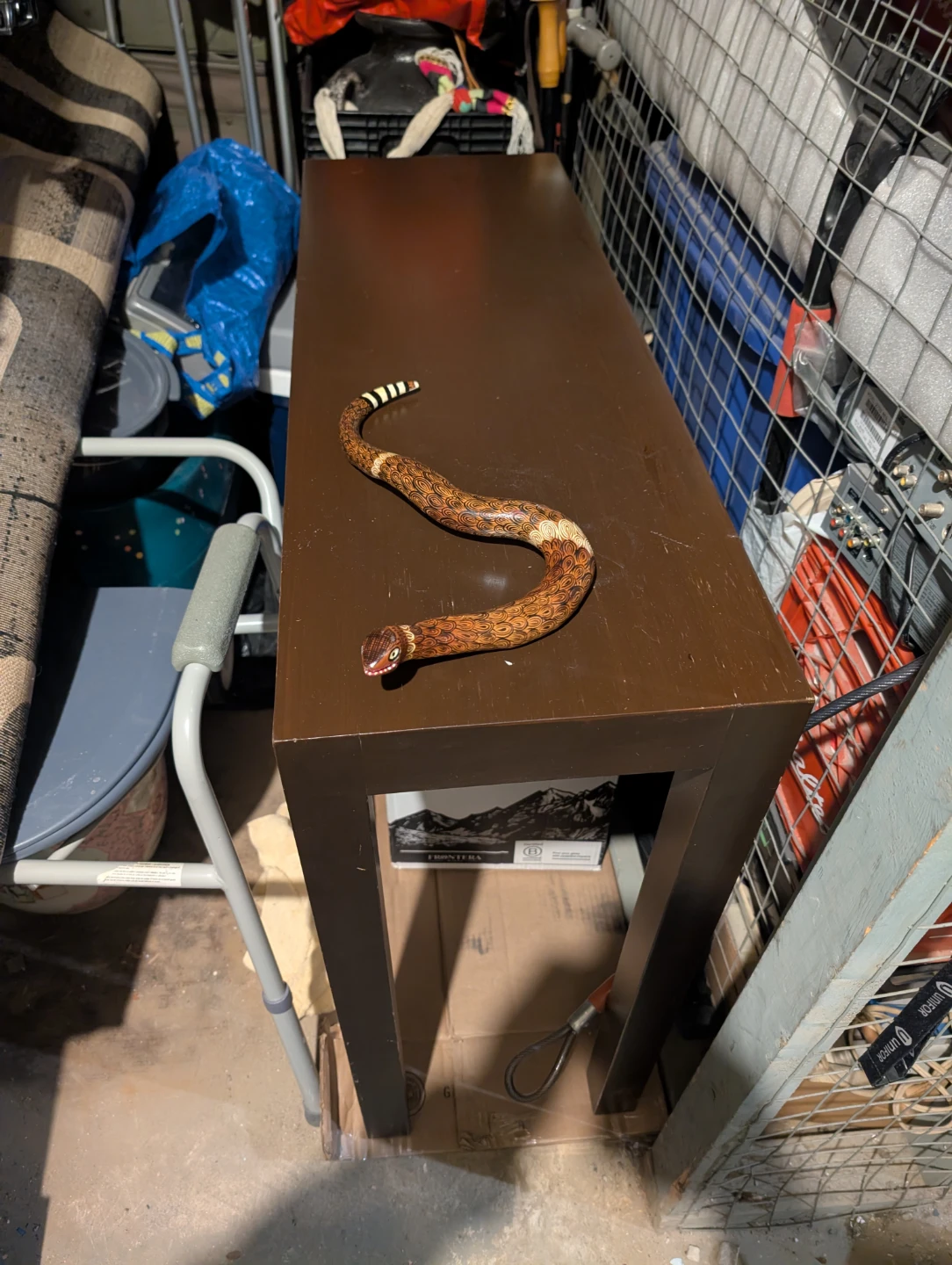 Hand-Painted Wooden Snake Figurine - photo 4