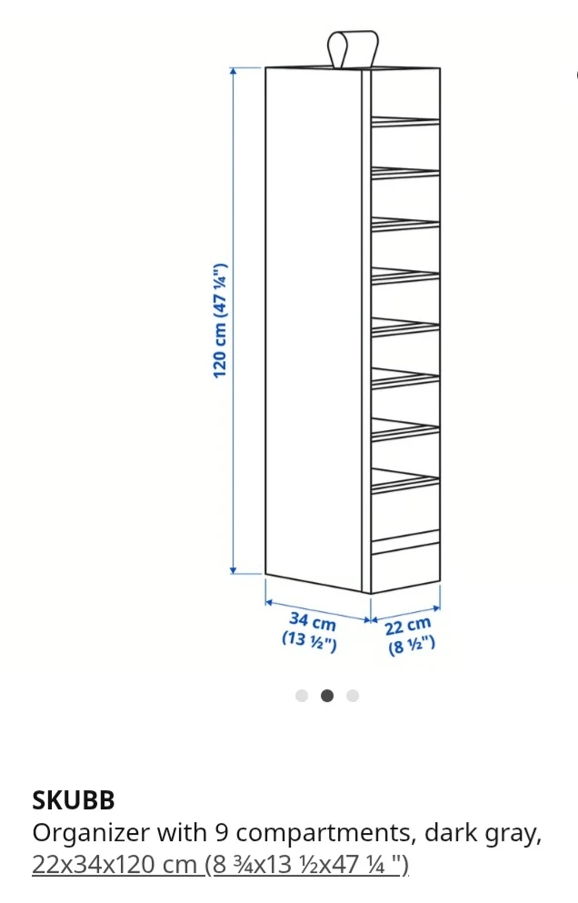 IKEA SKUBB Organizer with 9 Compartments - Dark Gray - photo 3
