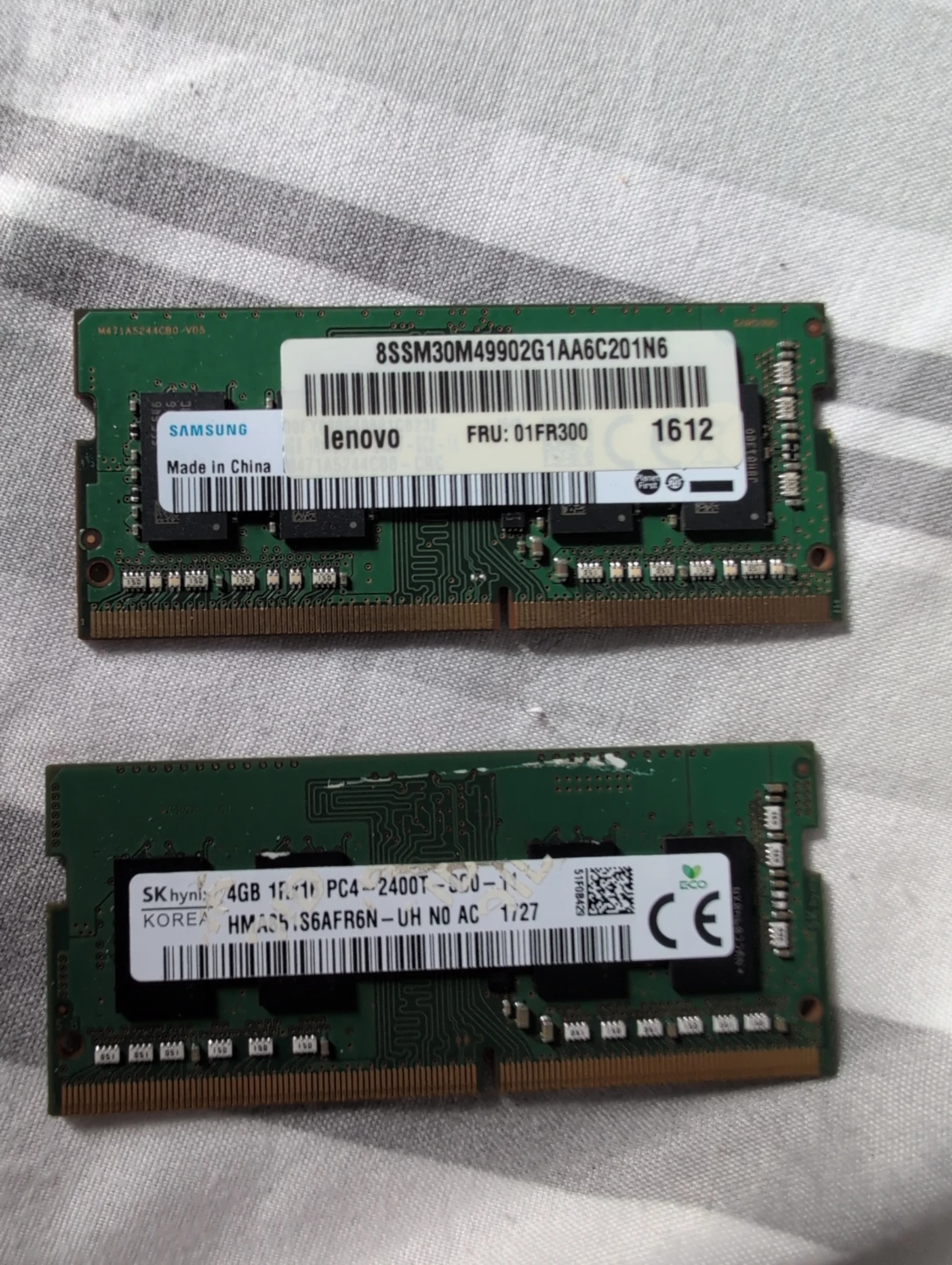 Samsung and SK Hynix  8GB DDR4 Laptop RAM Modules
