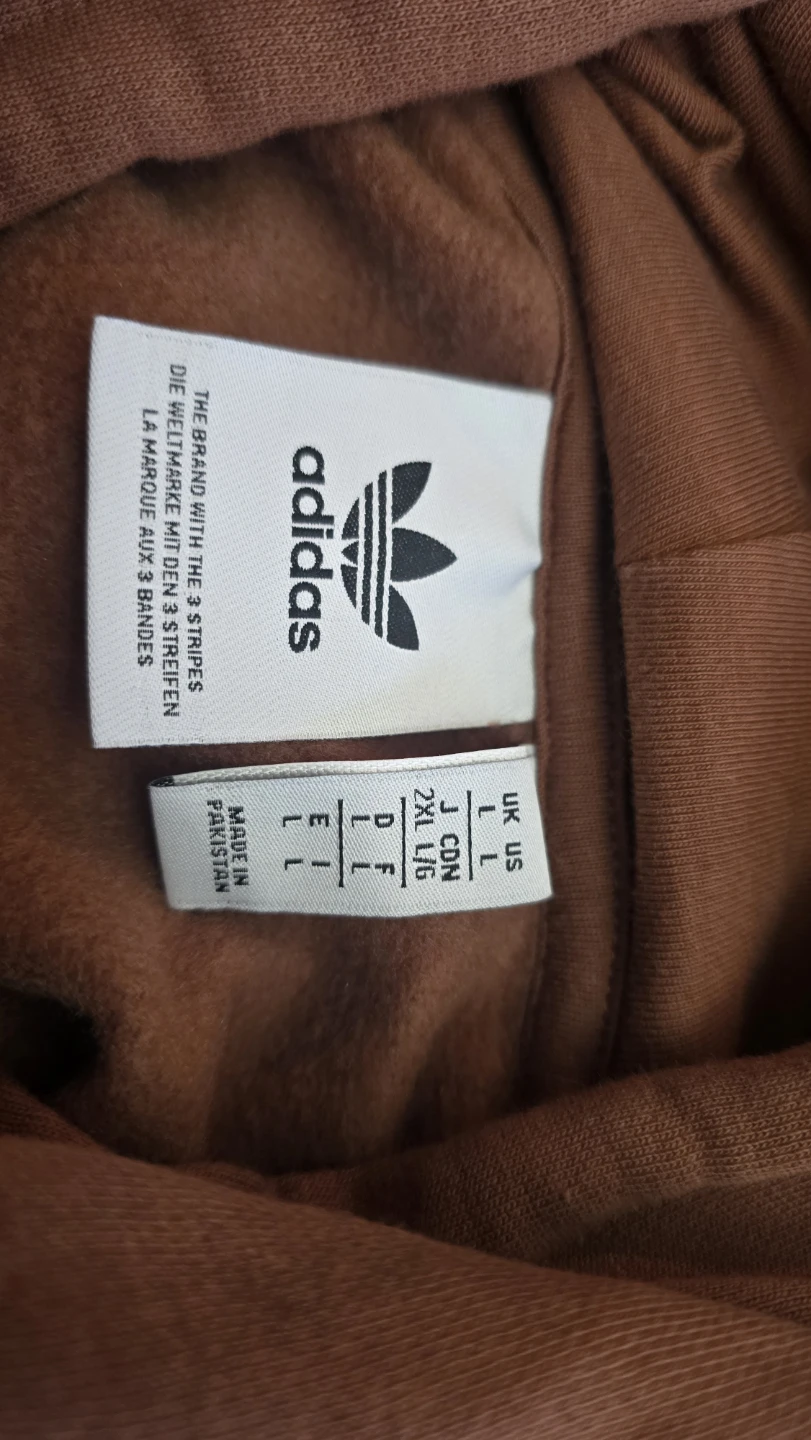 Adidas Brown Hoodie with White Stripes - Size L - photo 4