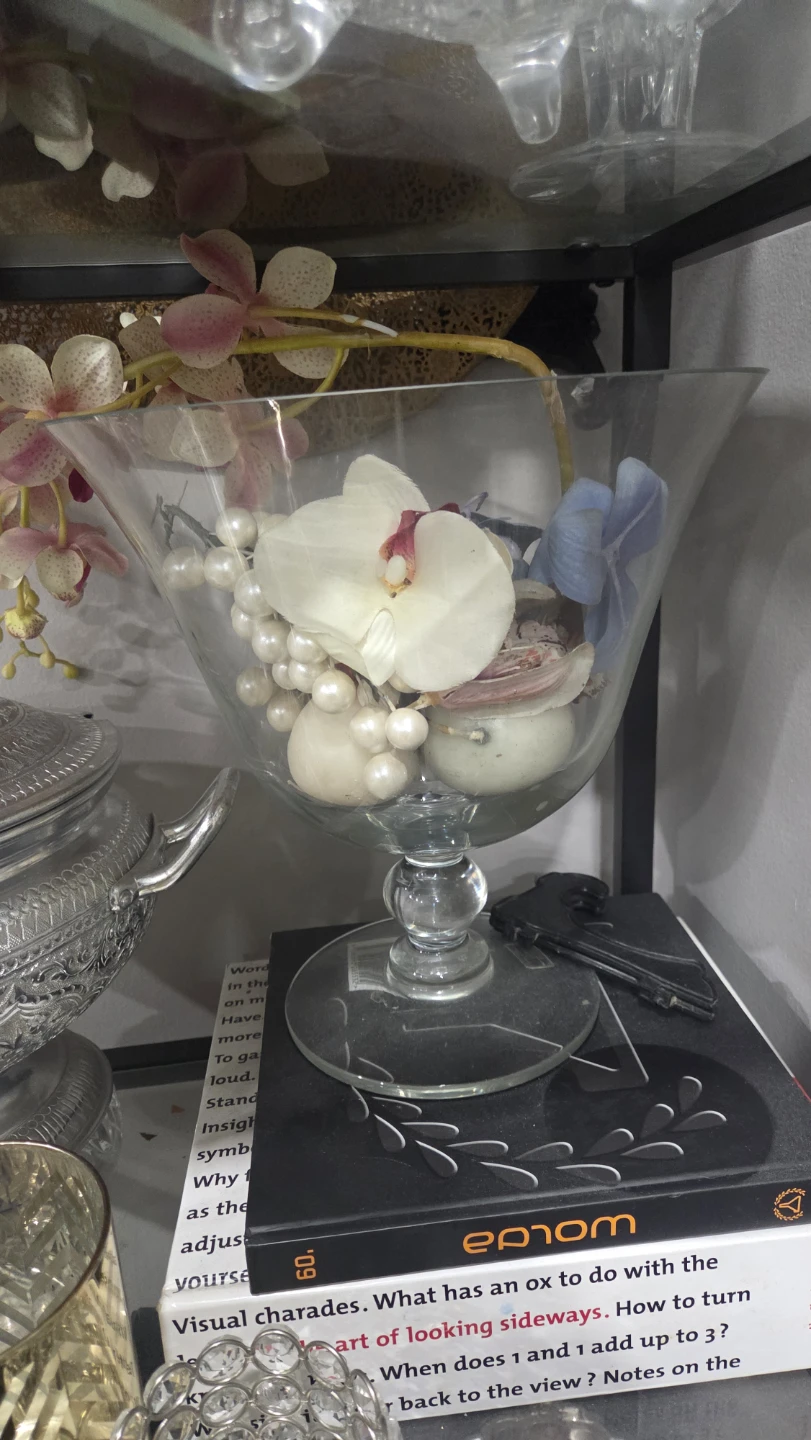 Large Clear Glass Pedestal Vase - photo 2