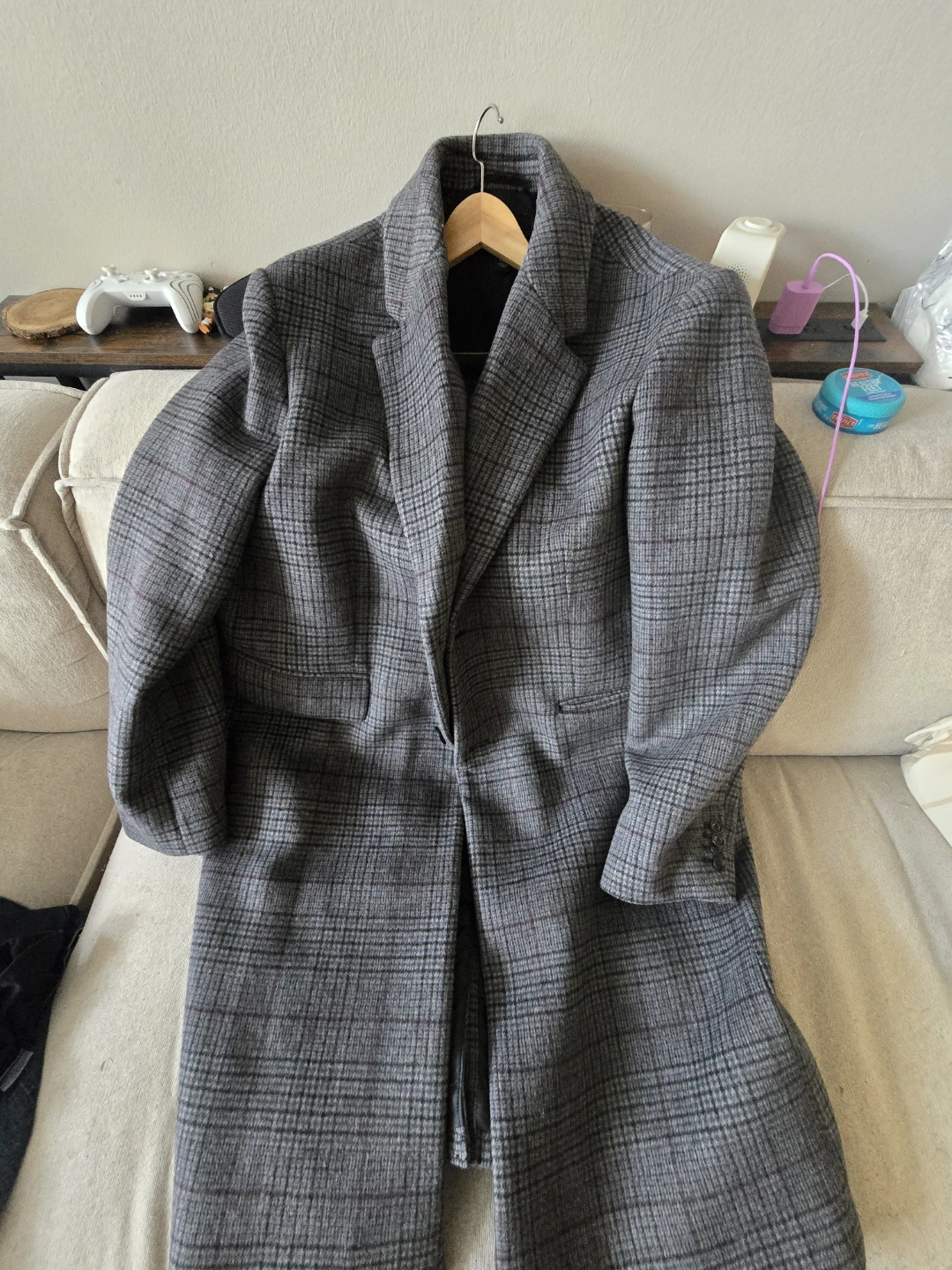 Banana Republic Grey Plaid Wool Blend Overcoat - photo 4