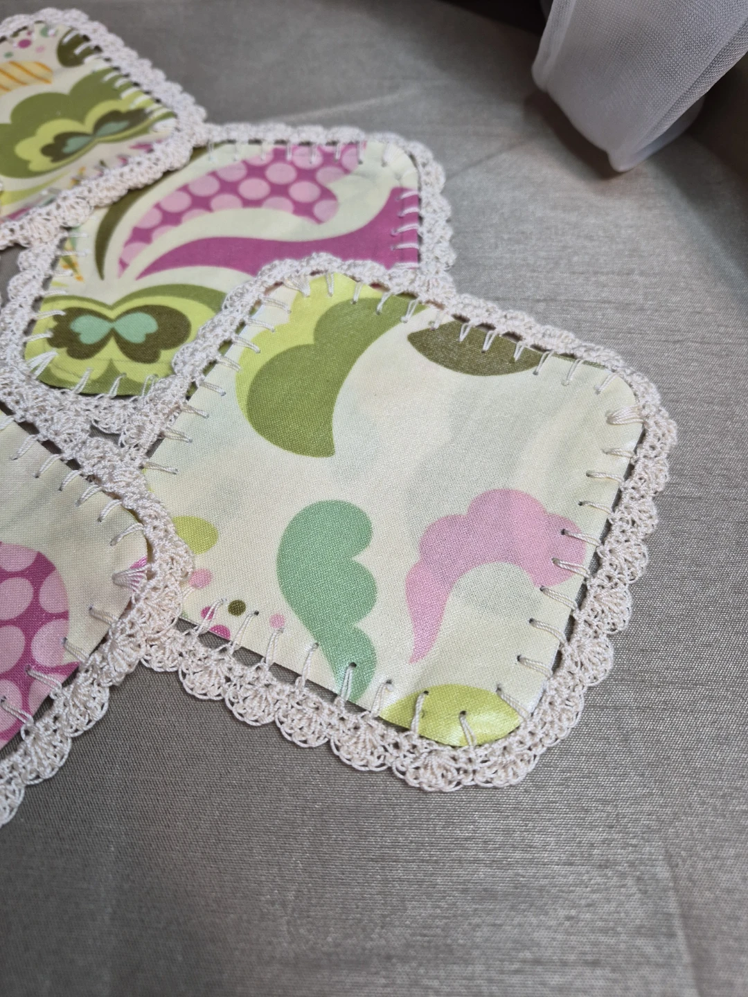 Vintage Handnade Funky Retro Crocheted Coasters - photo 5