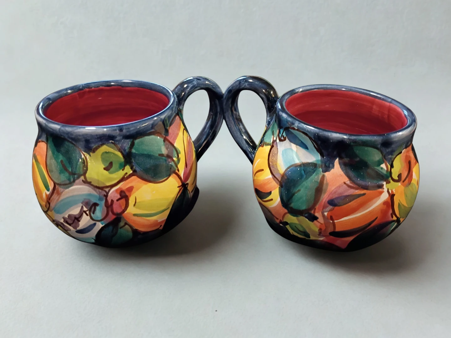 Romani Radda Italy Ceramic Hand Painted mugs.