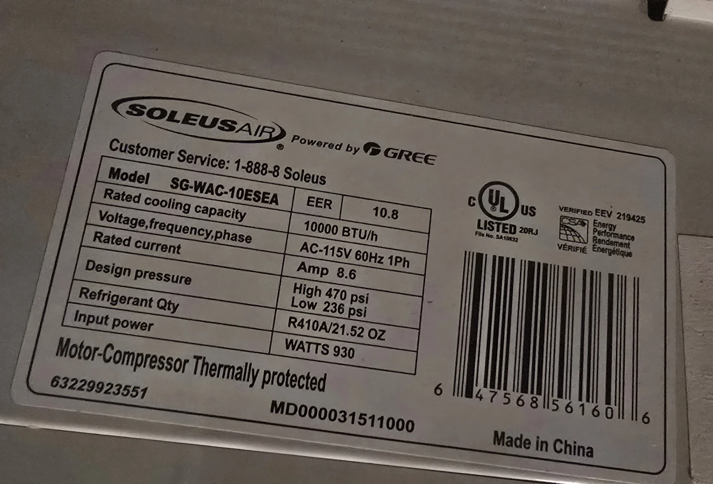 SoleusAir SG-WAC-10ESEA Window Air Conditioner - photo 2