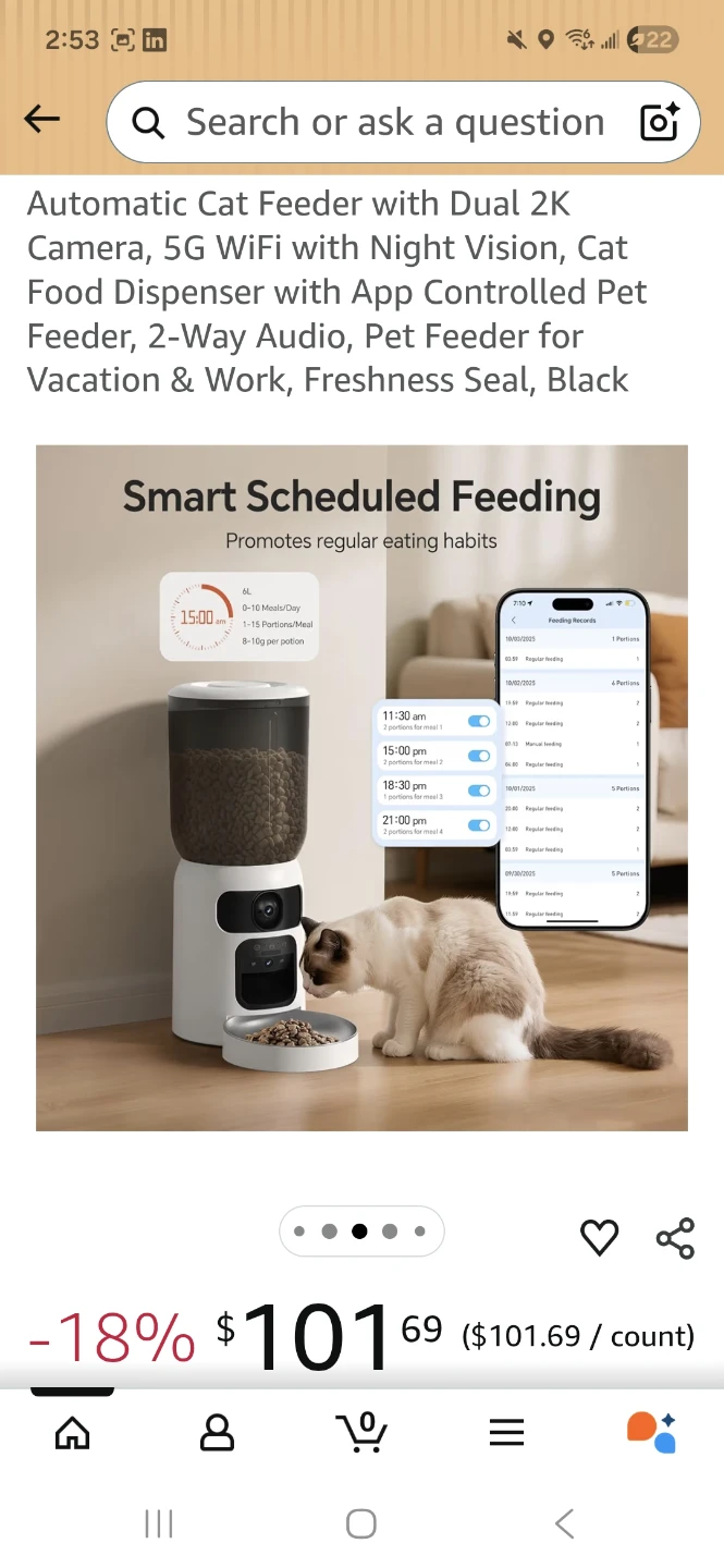 Automatic Cat Feeder with Dual 2K Camera - photo 3