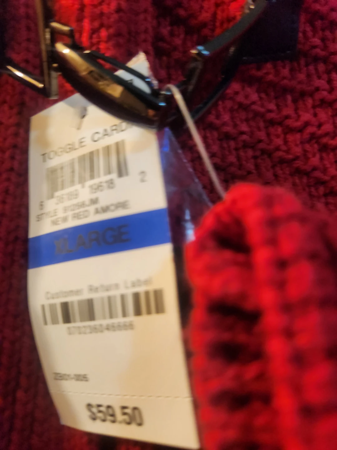 JM Collection Red Knit Toggle Cardigan Sweater XL - photo 3