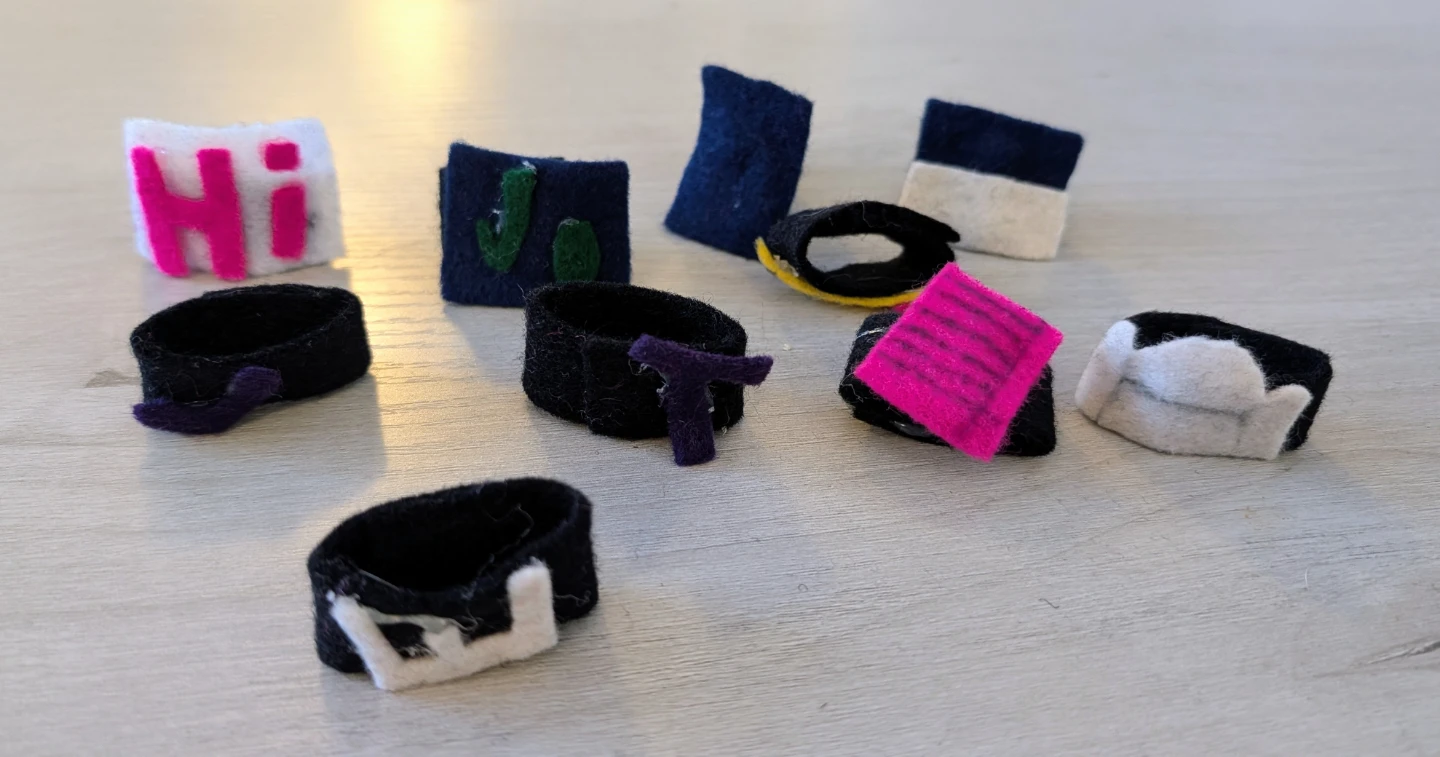 Set of 8 Handmade Felt Finger Puppets